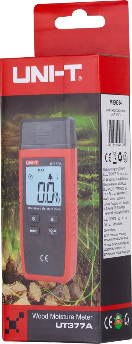 UNI-T UT377A Vochtmeter Hout - 2% tot 40% - Rood/Zwart