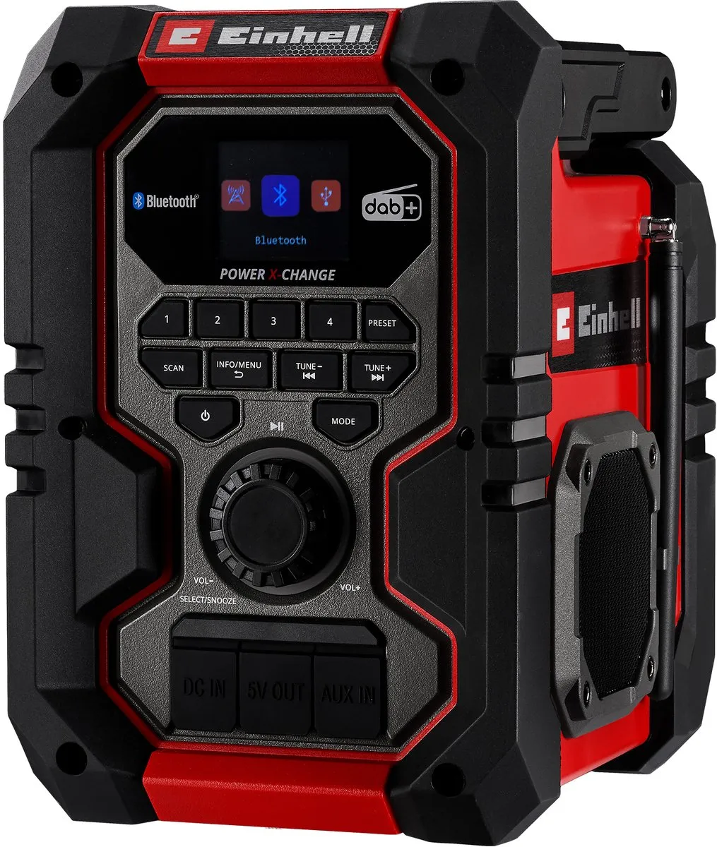Einhell TE-CR 18 Li DAB+/FM/BT Solo Accu Radio - 2x10W - Rood/Zwart