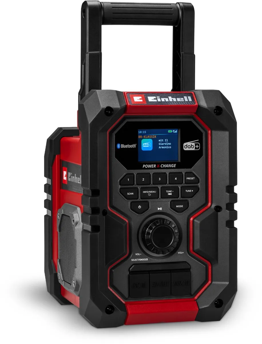 Einhell TE-CR 18 Li DAB+/FM/BT Solo Accu Radio - 2x10W - Rood/Zwart
