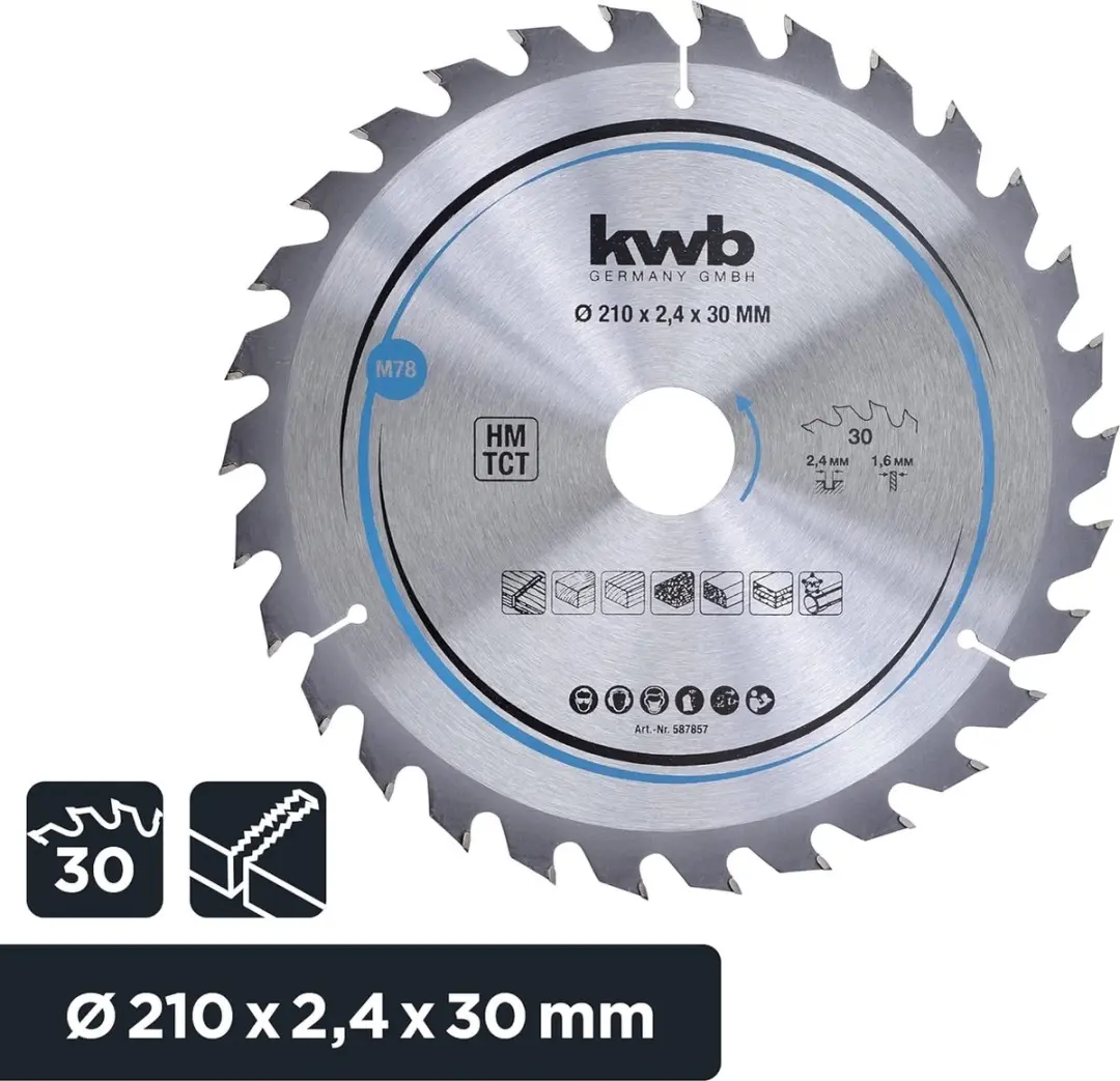 KWB Cirkelzaagblad 210x30mm - 30 Tanden