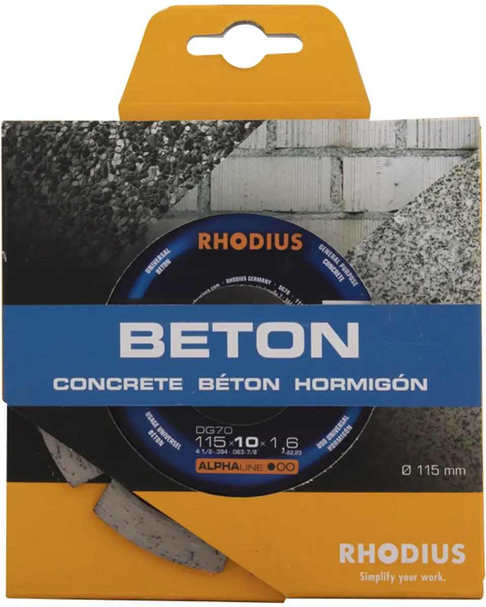 Rhodius 304091 DG70 Diamanten Doorslijpschijf 115mm - Beton