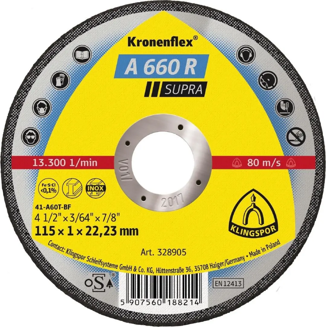 Klingspor A660R Supra Doorslijpschijven 115mm Metaal