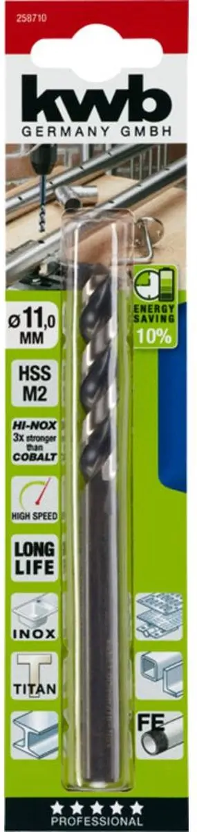 KWB HSS Metaalspiraalboor 11mm M2 DIN 338 - 1 Stuk