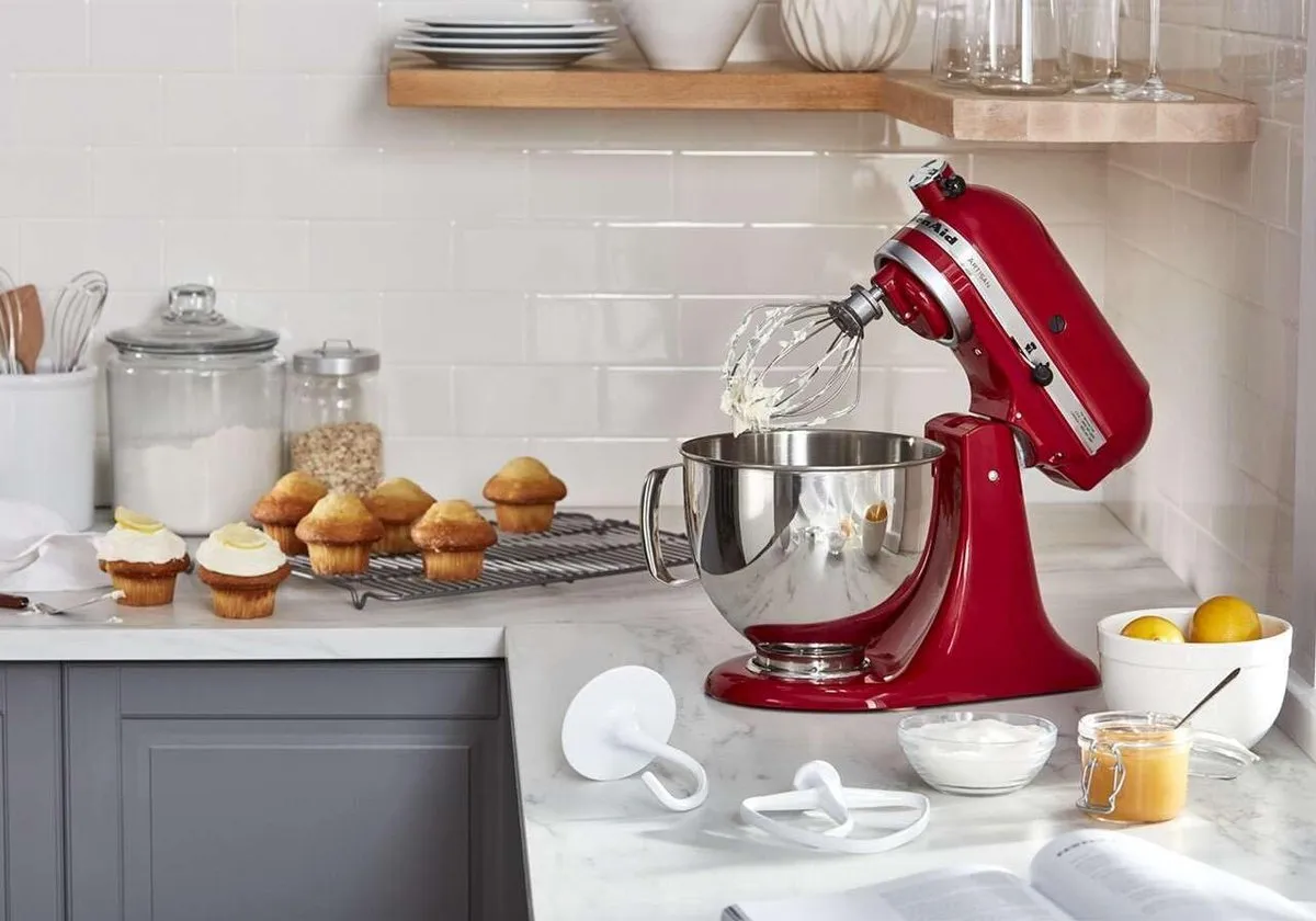 KitchenAid K45B Gecoate Platte Klopper - 4,5 qt - Wit