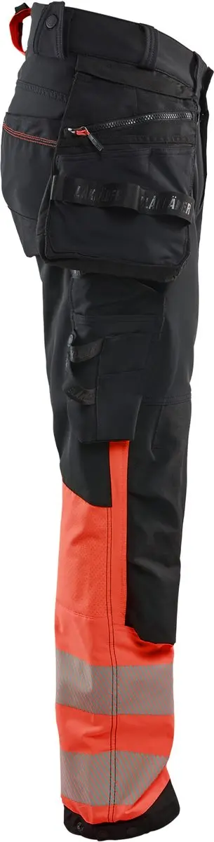 Blåkläder Hi Vis 11251648 Werkbroek - 4-Way Stretch - Zwart/Rood - afbeelding 3 van 6