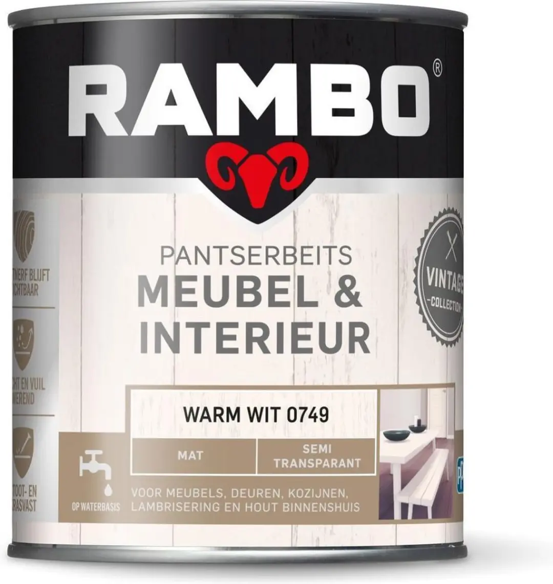 Rambo Pantserbeits Mat Warm Wit 0749-0,75L