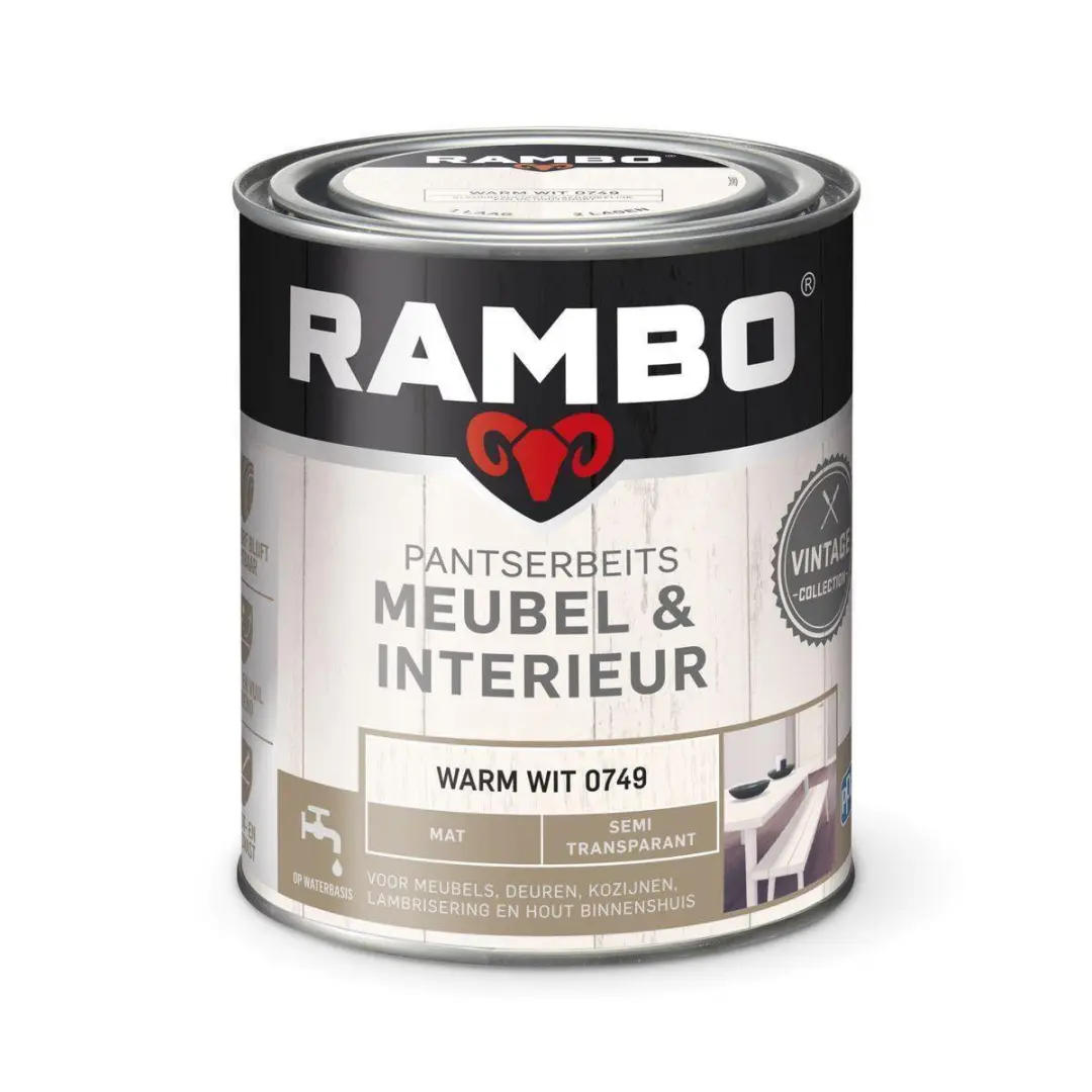 Rambo Pantserbeits Mat Warm Wit 0749-0,75L - 0,75L