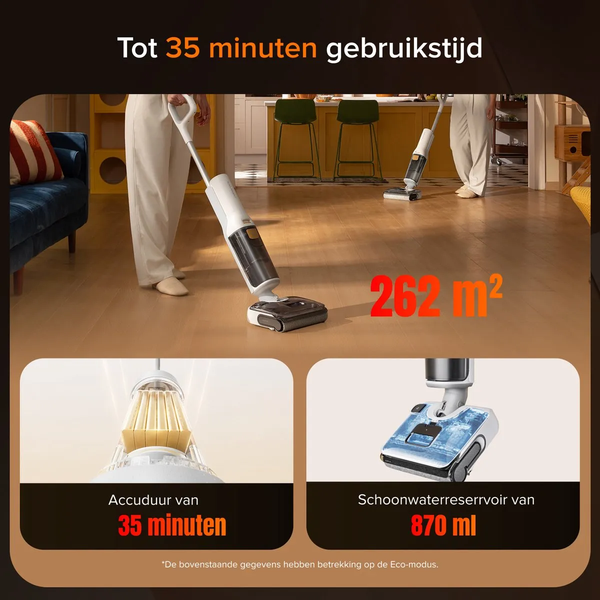 Roborock F25 GT Stofzuiger - Droog/Nat 20.000 Pa - Zelfreinigend Wit