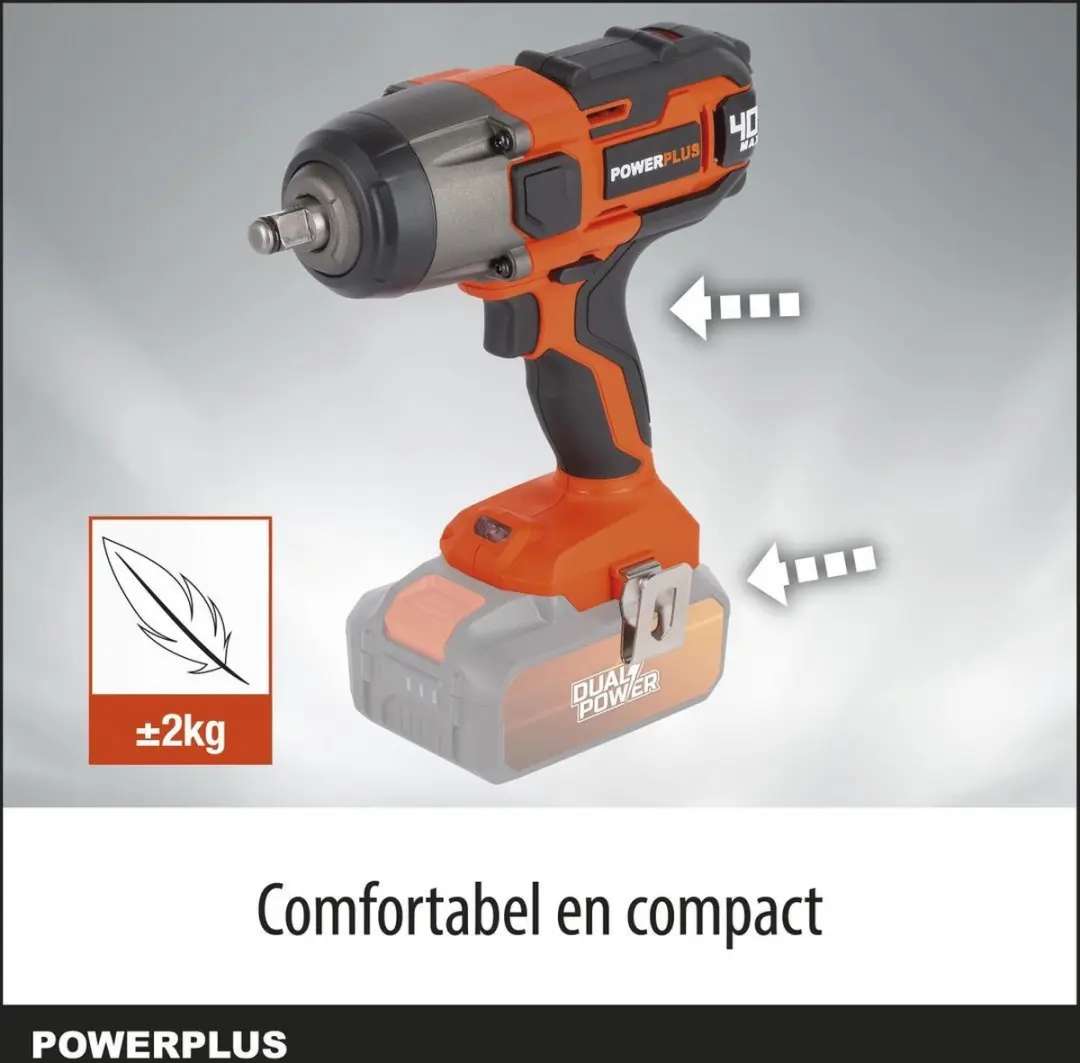 Powerplus POWDP20400 Slagmoersleutel 40V - 3300 Slagen/min