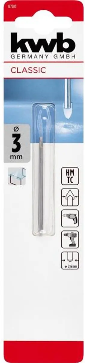 KWB Glas- en Tegelboor 3mm