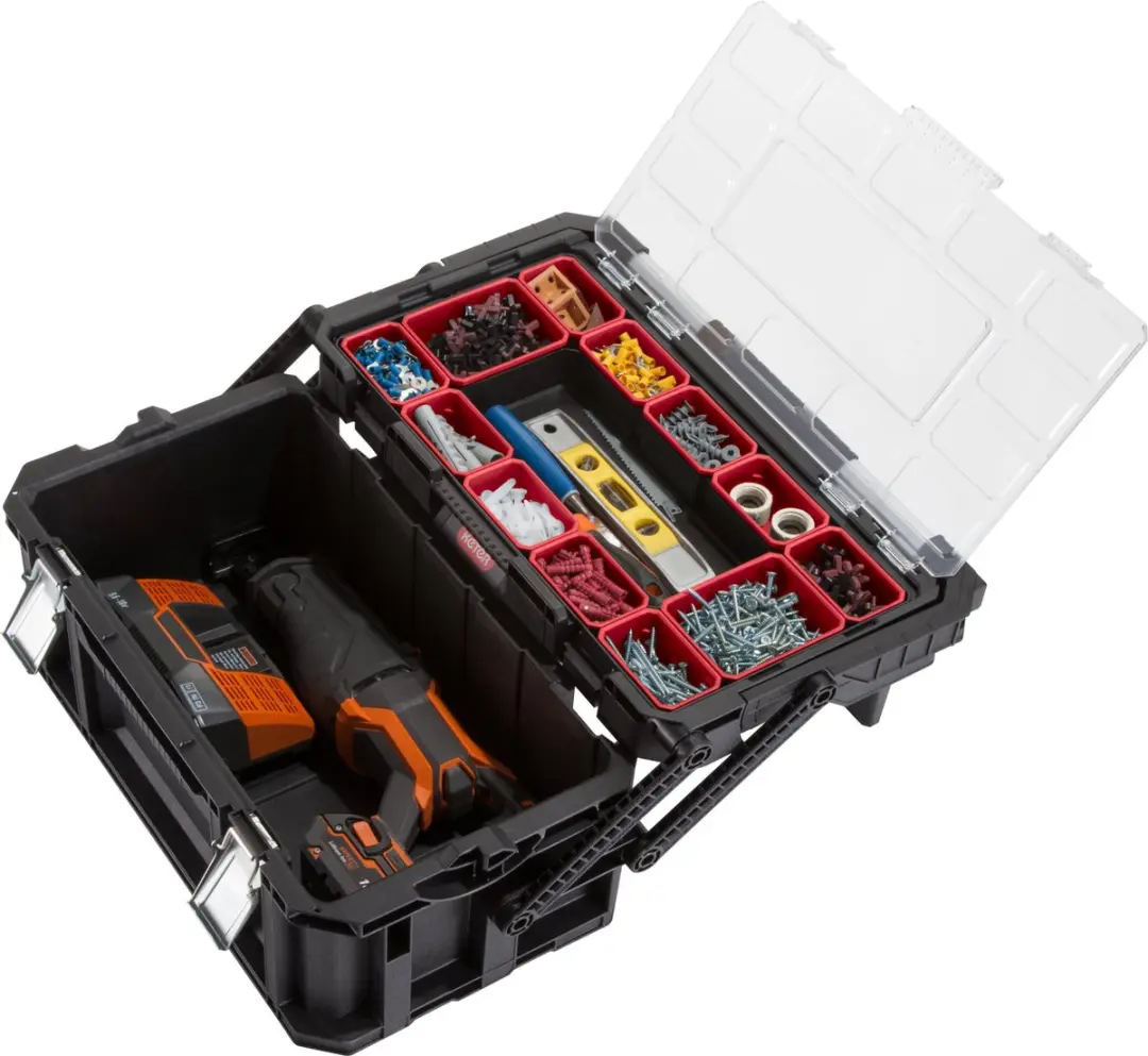 Keter Connect Cantilever Gereedschapskoffer 26L - Zwart
