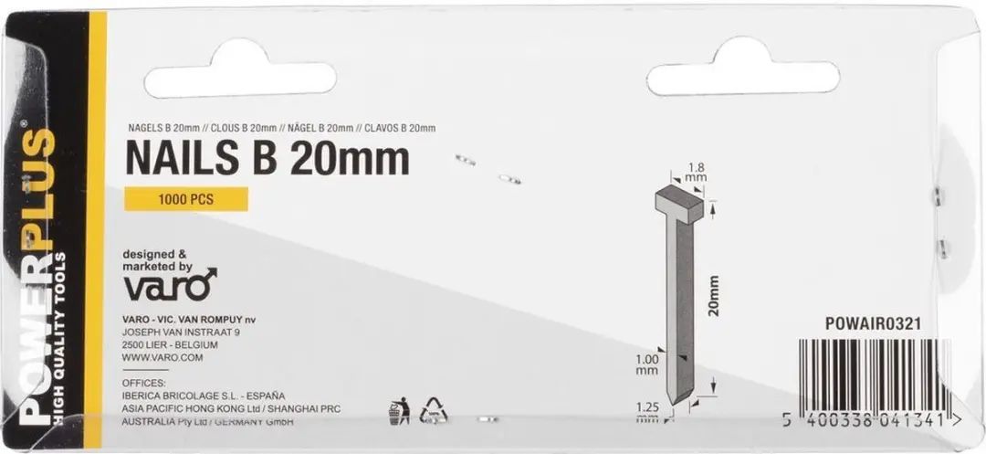 Powerplus POWAIR0321 Nieten - 1000 Stuks 20mm