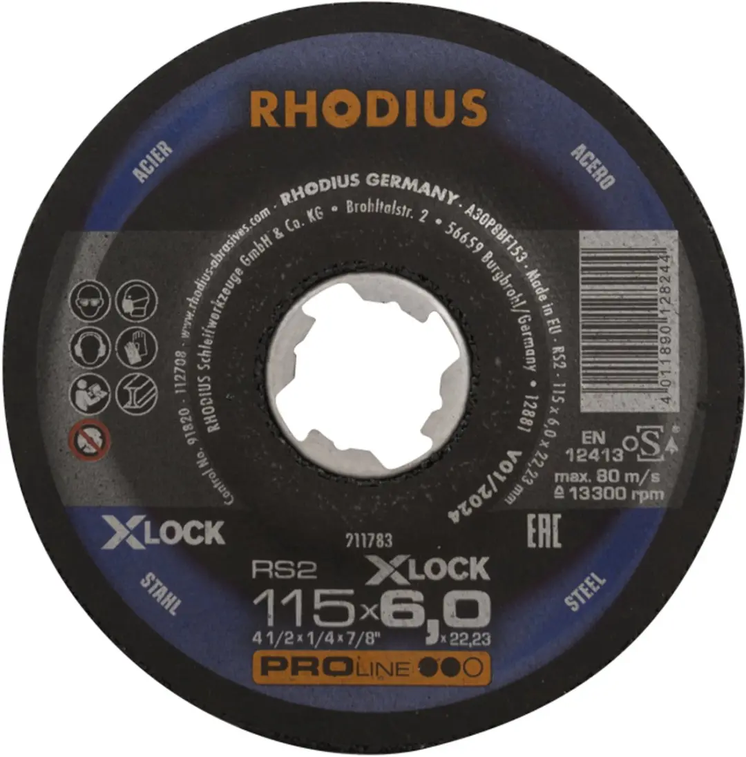 Rhodius Pro Afbraamschijf Metaal 115mm X-Lock RS2