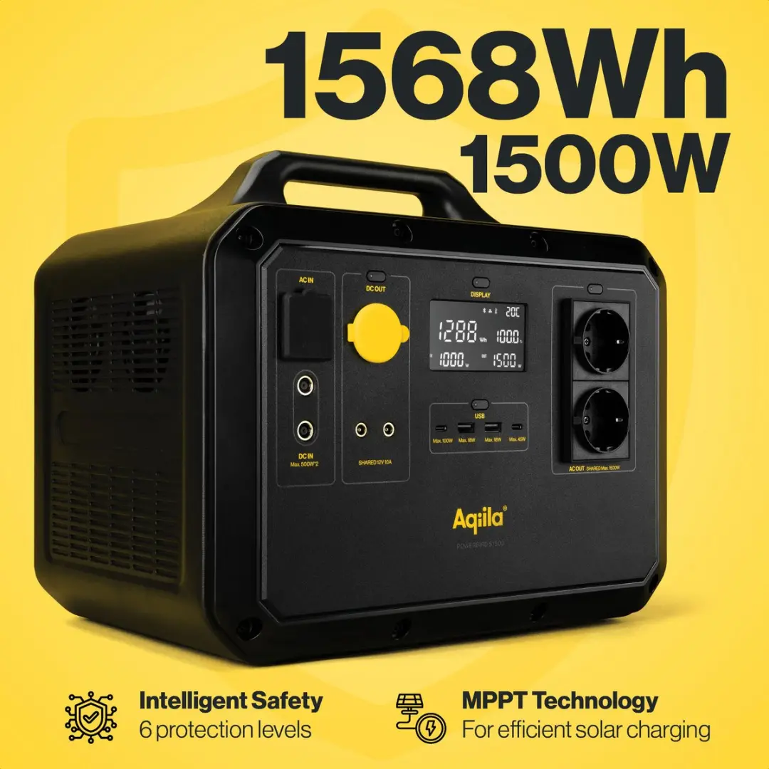 Aqiila Portable Powerstation 1568Wh - 1500W LiFePo4 Generator