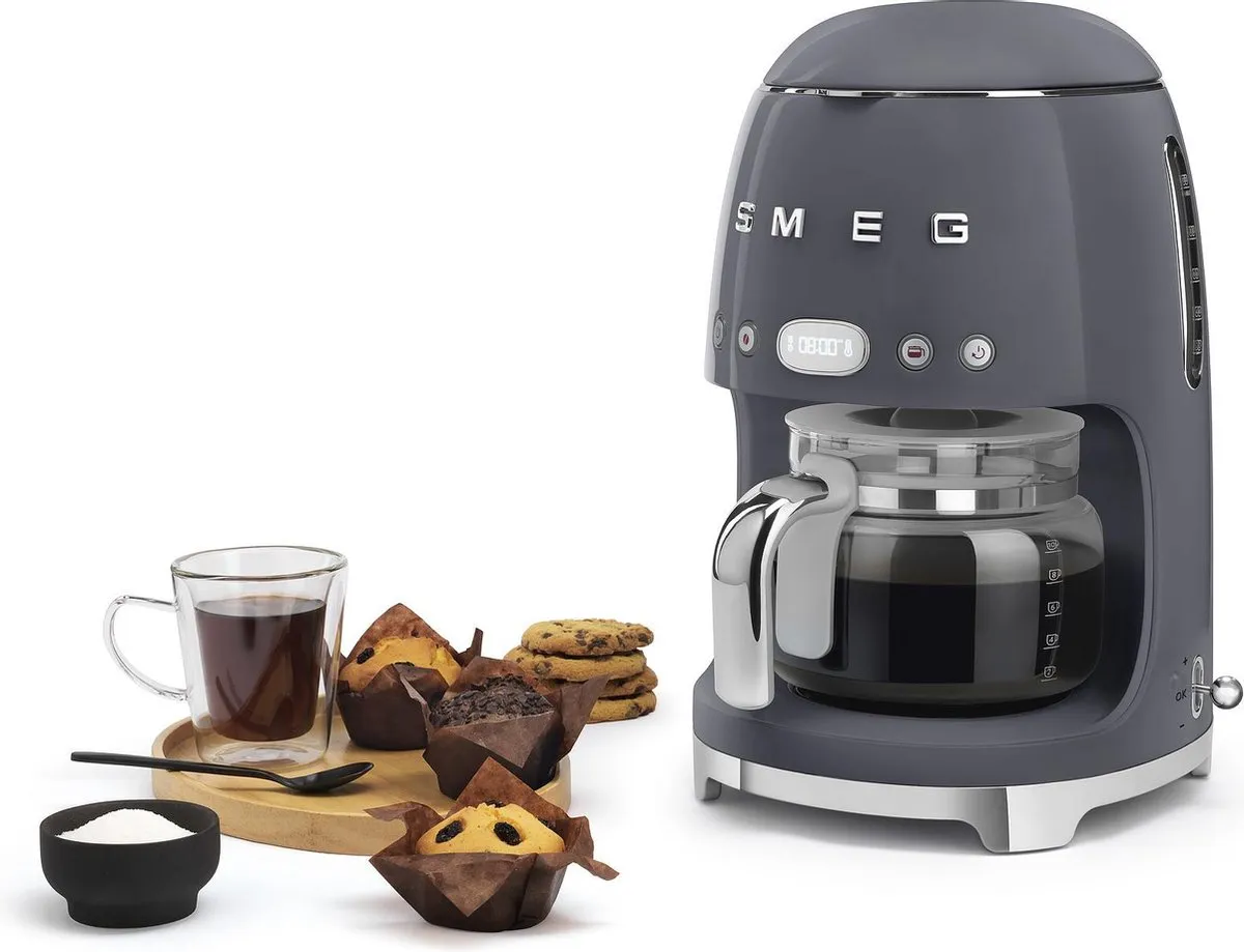 Smeg DCF02GREU Filterkoffiemachine 1.4L - Leigrijs