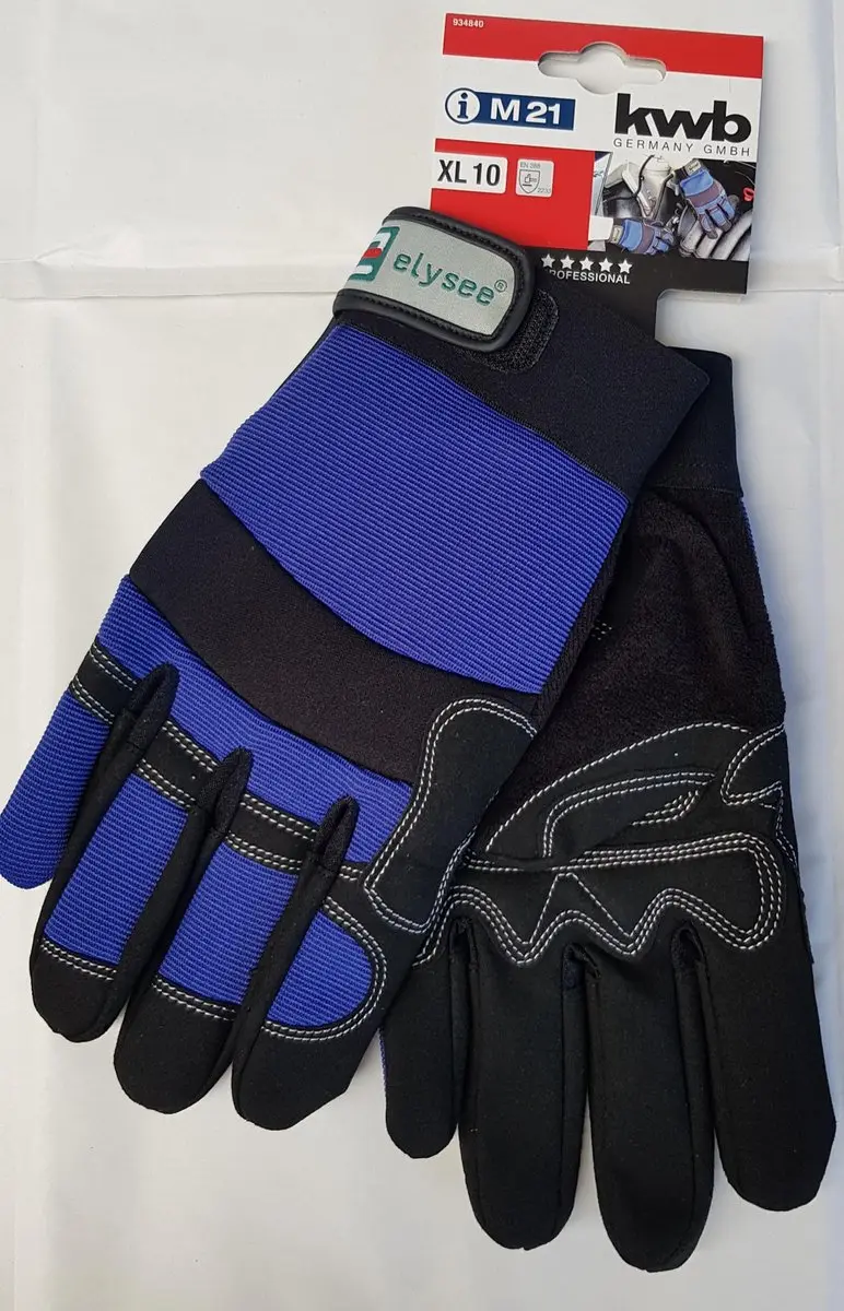 KWB Mechaniekhandschoenen Synthetisch/Leer XL - Zwart/Blauw