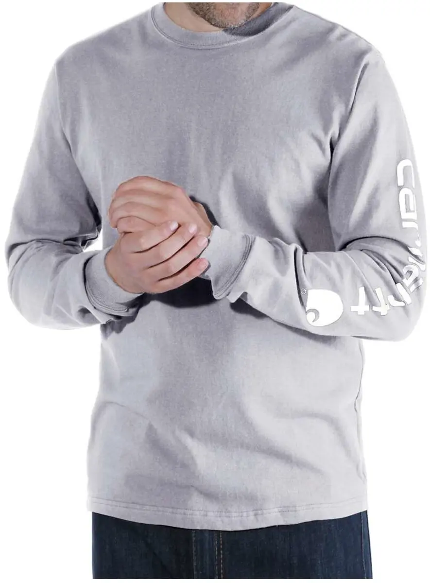 Carhartt Logo Longsleeve - Grijs L - afbeelding 6 van 6