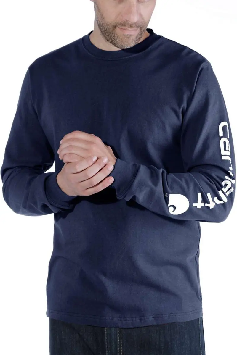 Carhartt EK231 Signature Logo Longsleeve - Navy - S