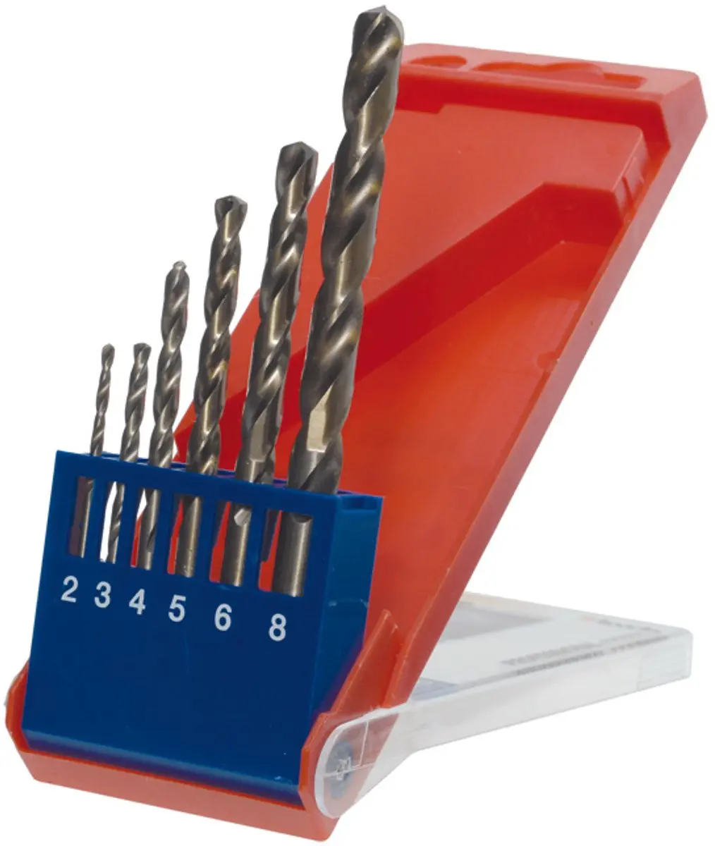 KWB HSS-Co Metaal Spiraalboorset 6-delig 2-8mm M35 DIN 338