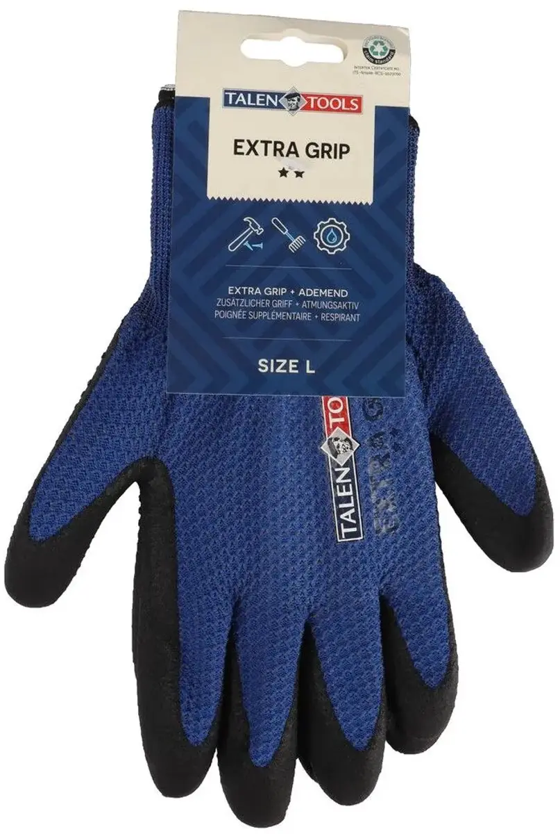 Talen Tools Werkhandschoenen Extra Grip L - Blauw