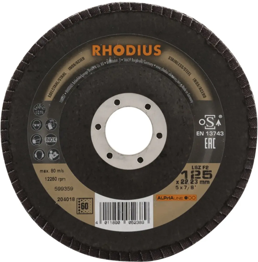 Rhodius Lamellenschijf 5x Ø125mm K60 ALPAline LSZ F2