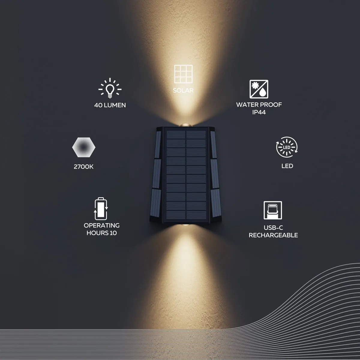 Calex Matera Solar Wandlamp 2 Stuks - Warm Wit 2700K