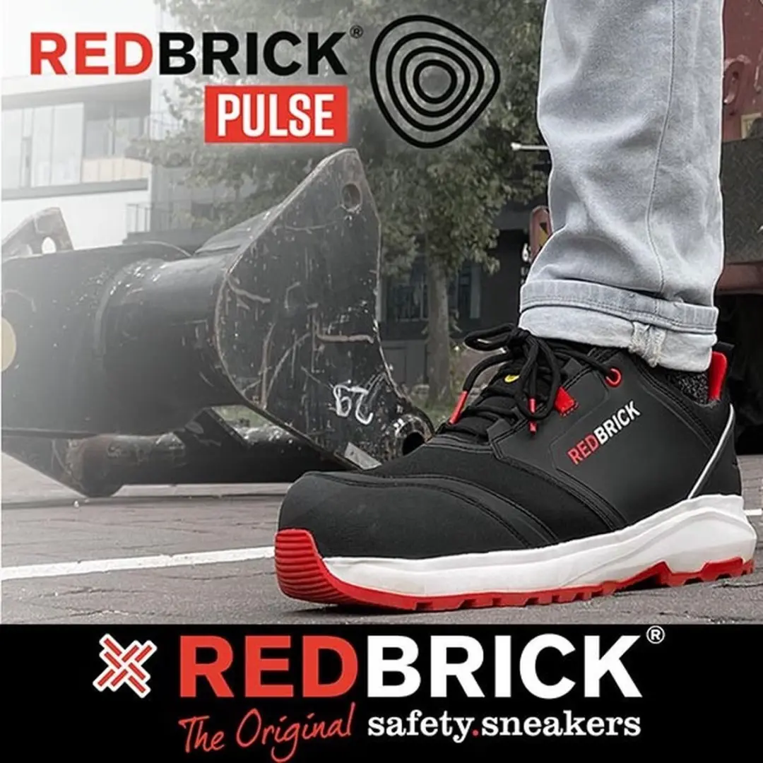 Redbrick Pulse Overnose Werkschoenen S3 - Zwart/Rood - Maat 46