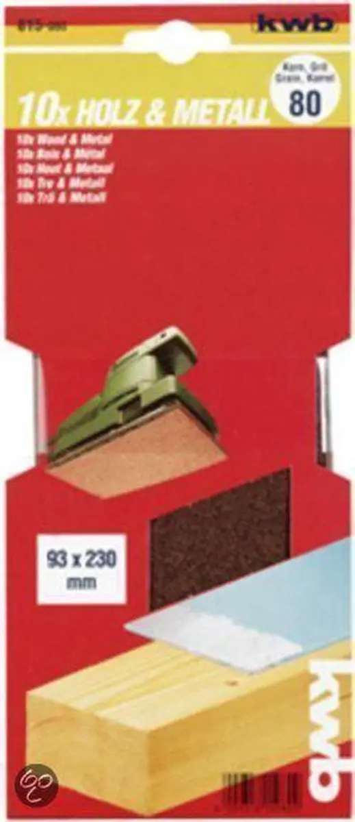 KWB Skandia Schuurstrook Set 10 Stuks - 93x230mm