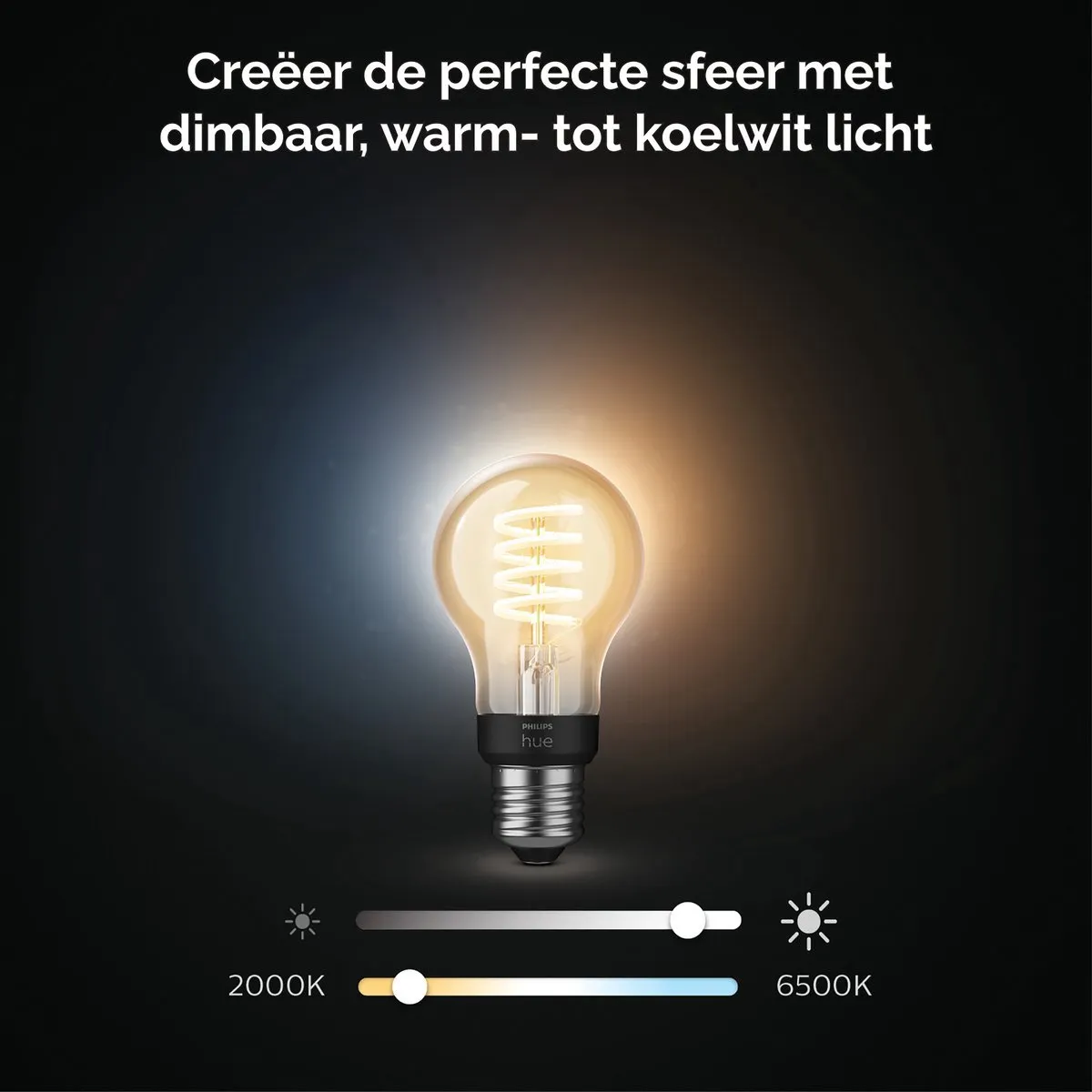 Philips Hue Listra Wandlamp Buiten Opwaarts Zwart - E27 Warmwit