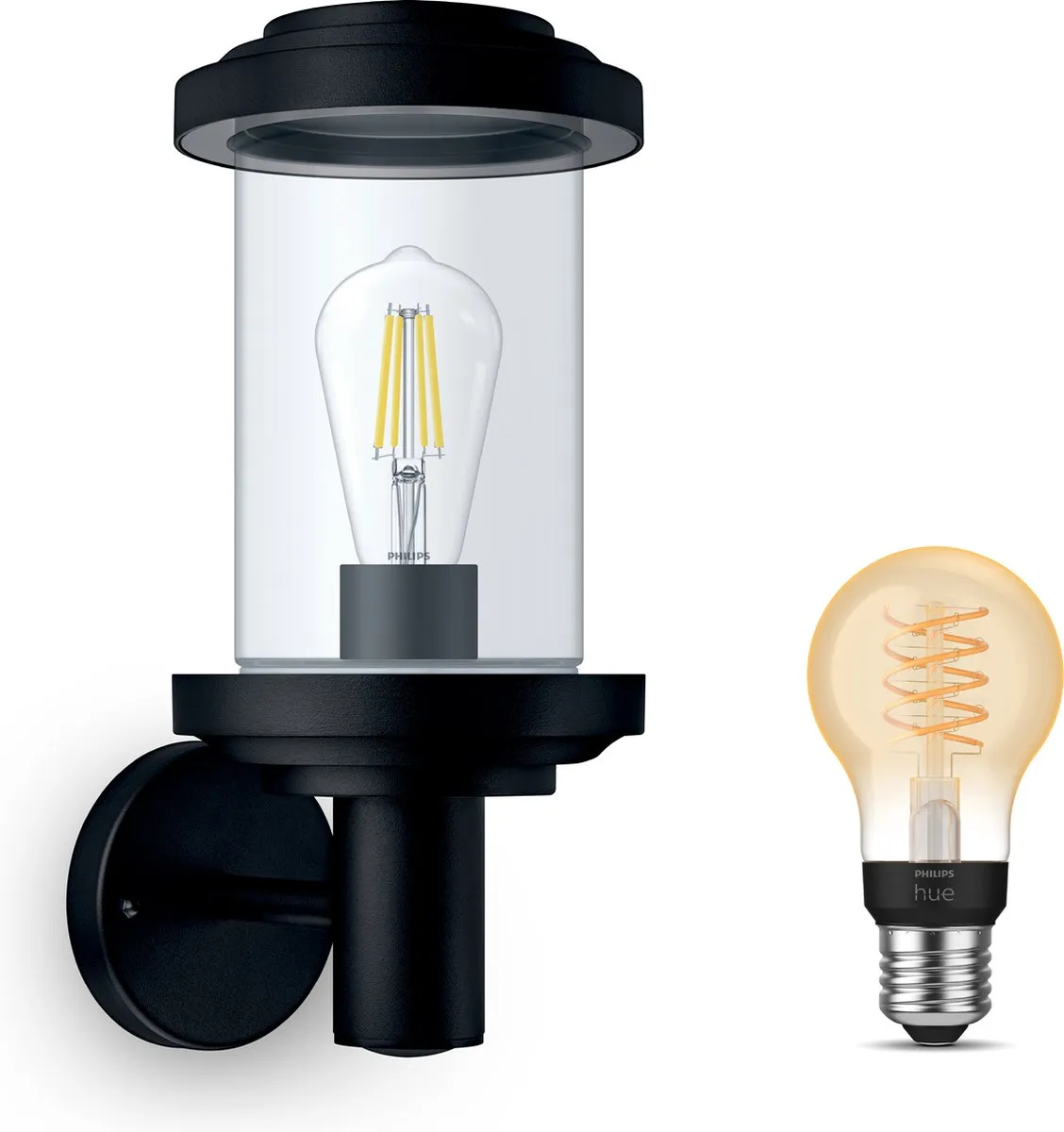 Philips Hue Listra Wandlamp Buiten Opwaarts Zwart