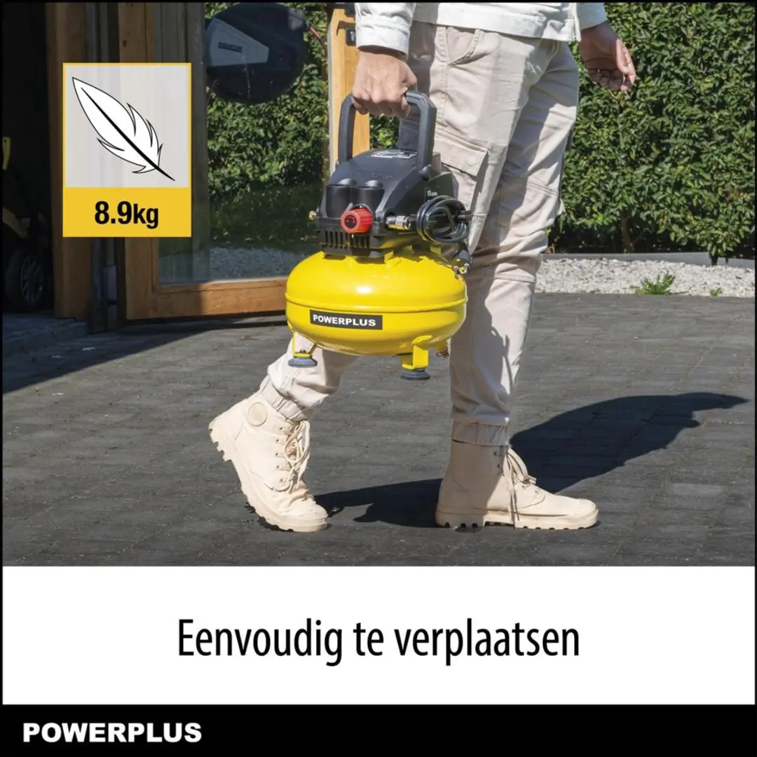 Powerplus POWX17230S Olievrije Compressor 550W 6L
