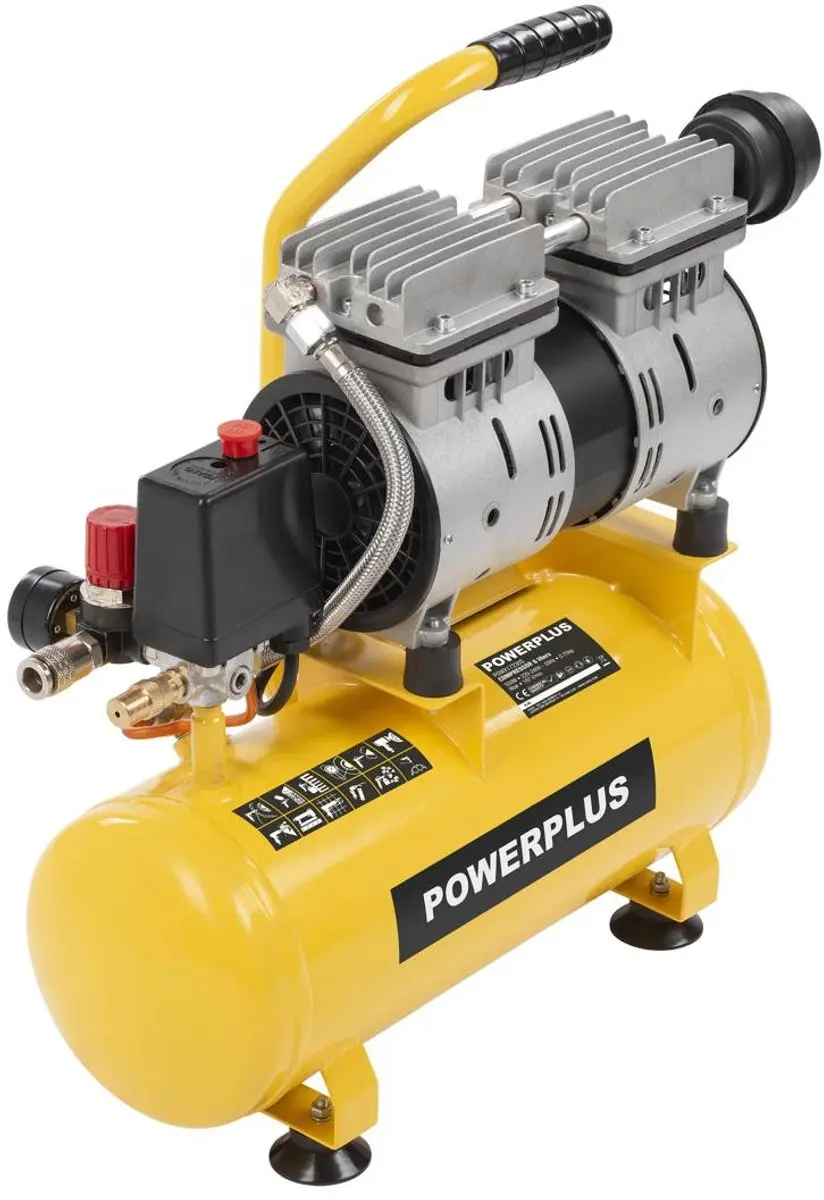 Powerplus POWX17230S Olievrije Compressor 550W 6L