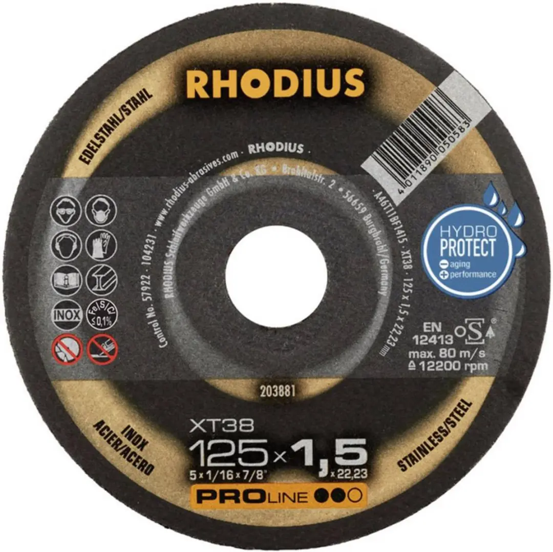 Rhodius XT38 Doorslijpschijf 125mm - 10 Stuks - RVS/Staal