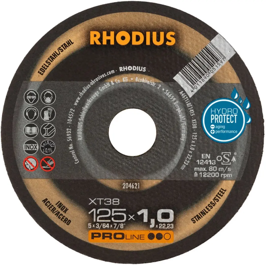 Rhodius XT38 Doorslijpschijf 125mm - 10 Stuks - RVS/Staal