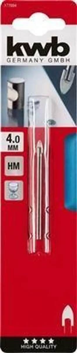 KWB Glasboor 4mm HM - Metaal/Kunststof/Glas/Steen