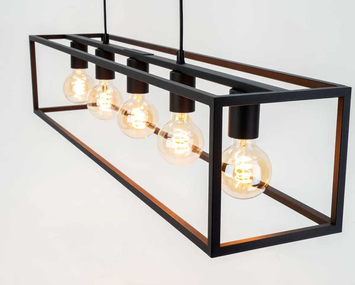 Eglo Eldrick Hanglamp E27 - 100cm - Staal - Zwart