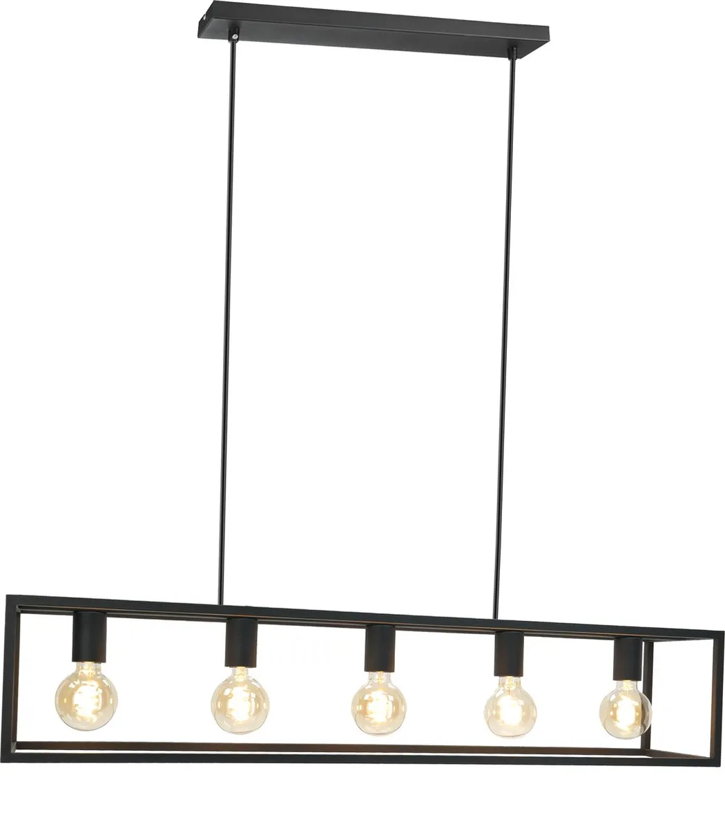 Eglo Eldrick Hanglamp E27 - 100cm - Staal - Zwart