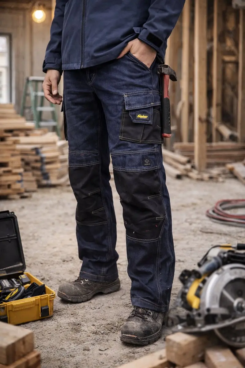 Snickers Workwear Craftsmens 3355 Werkbroek - Denim/Zwart - Maat 250