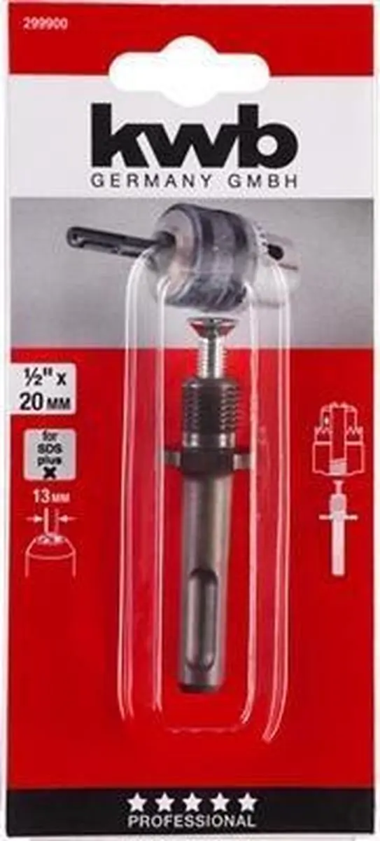 KWB SDS-Plus naar 1/2 inch Boorkopadapter - 20 Stuks