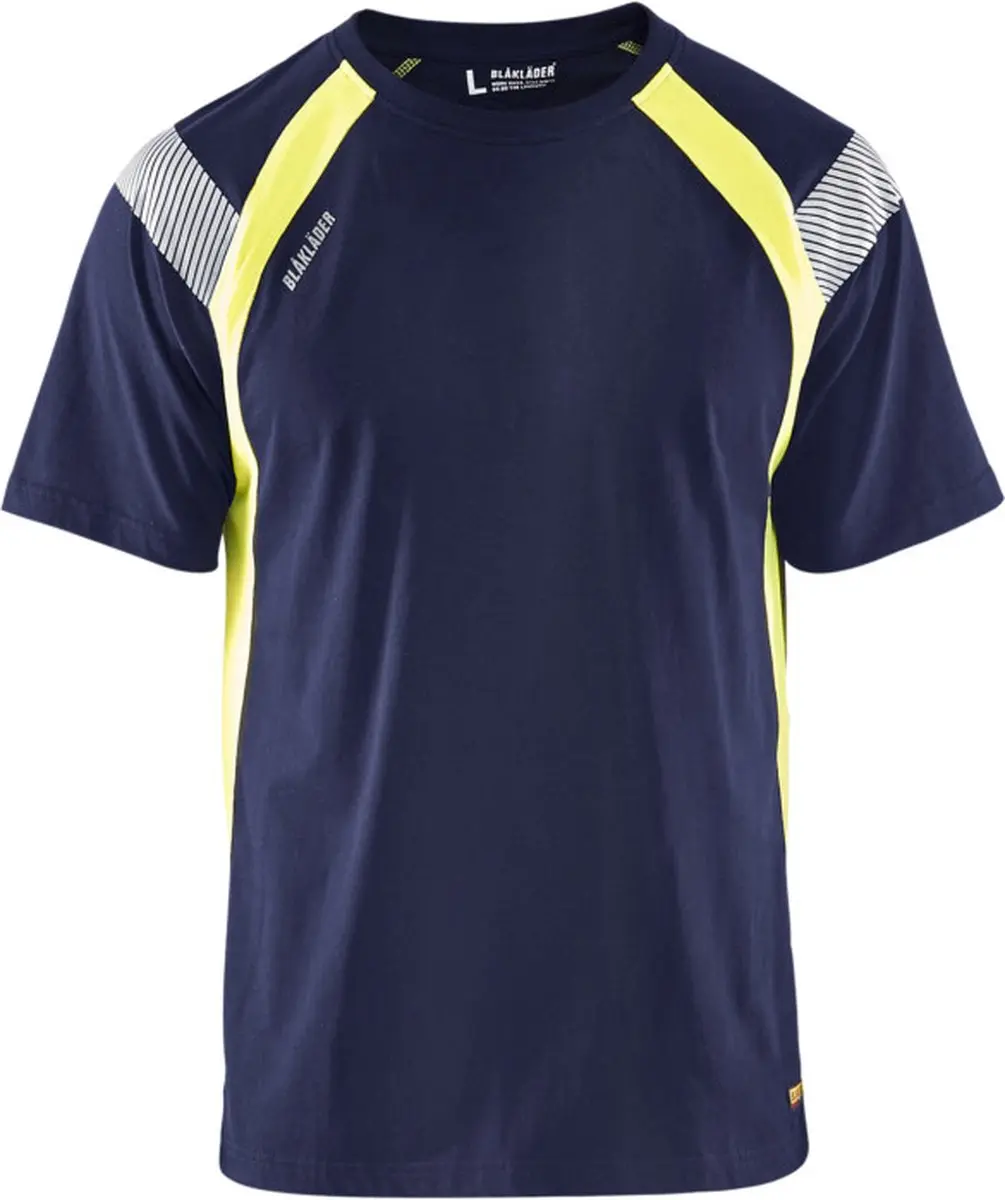 Blåkläder T-shirt Visible 3332-1030 - Marine/High Vis Geel - XS