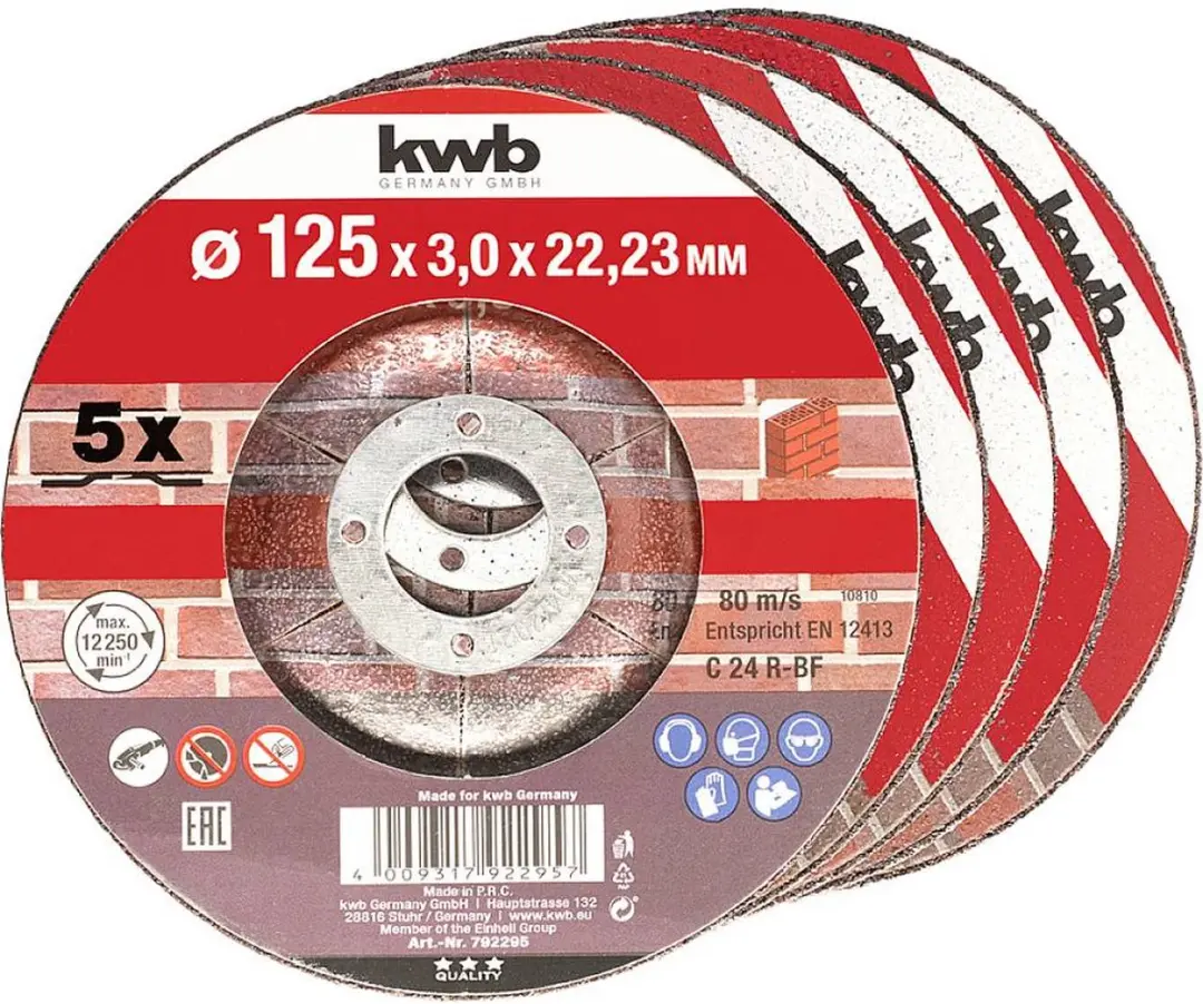 KWB Kraftixx Doorslijpschijf 125mm - 5 Stuks