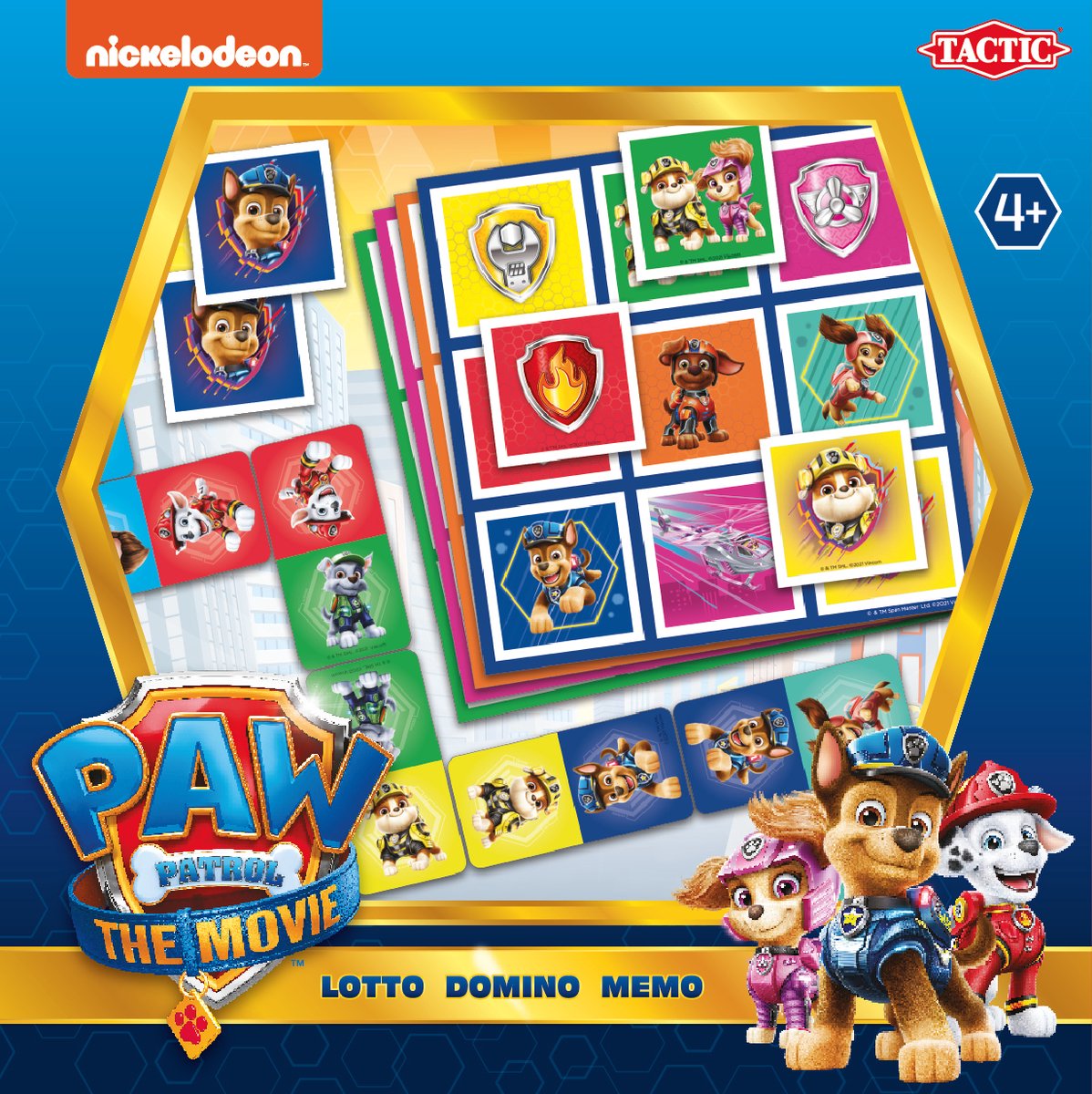 Tactic PAW Patrol: The Movie 3-in-1 Spellenverzameling – Kaartspel – Lotto – Domino – Memo – Kinderspel vanaf 4 jaar