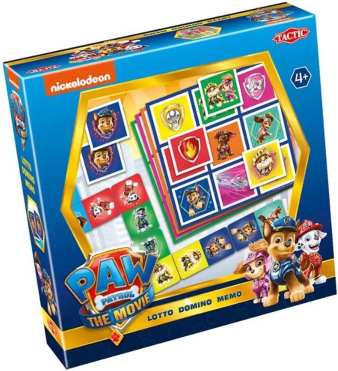 Tactic PAW Patrol: The Movie 3-in-1 Spellenverzameling – Kaartspel – Lotto – Domino – Memo – Kinderspel vanaf 4 jaar