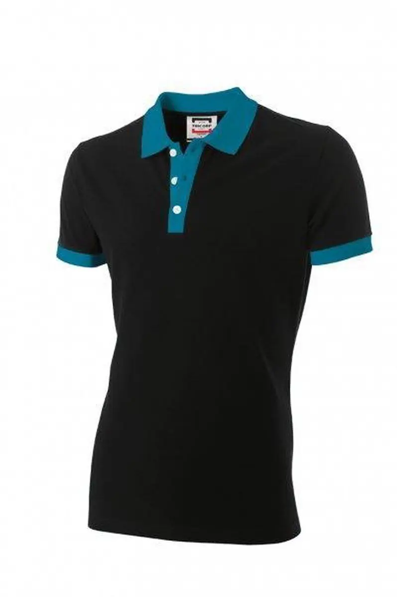Tricorp PBF210 Polo Bi-Color Fitted - XL - Zwart/Grijs