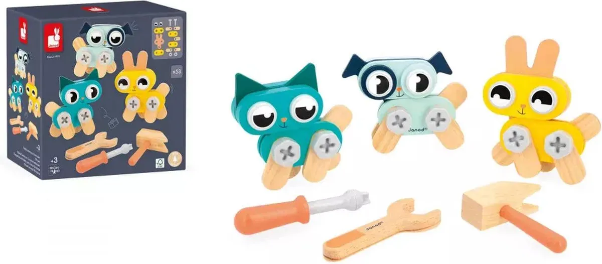 Janod Brico'Kids Kleine Dieren Bouwset