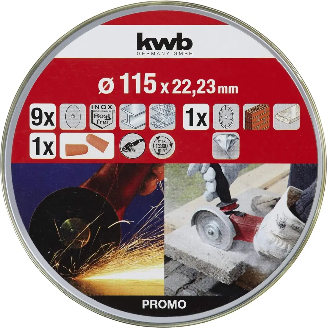 KWB Diamantschijf 115mm RVS Metaal - 10 Stuks