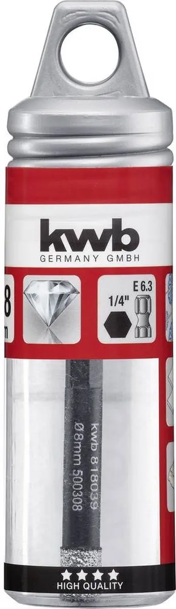 KWB 500308 Tegelboor 8mm - Zeskant schacht