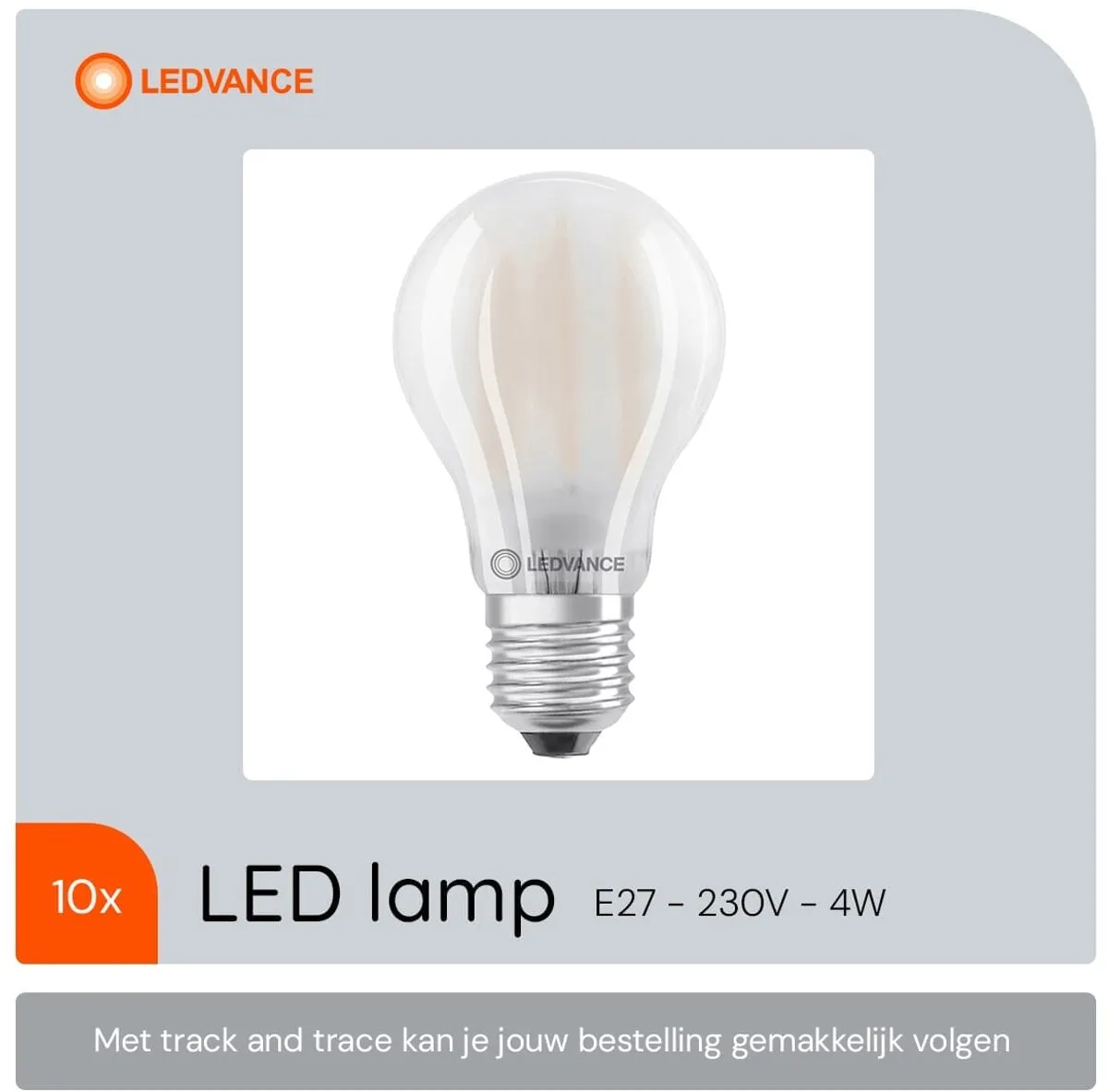 LEDVANCE LED Filament A60 E27 4W 470lm - Mat - 10 Stuks