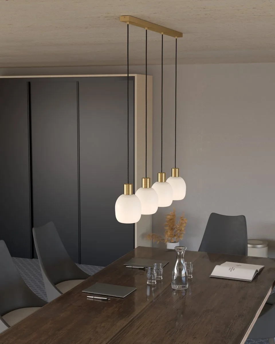 Eglo Manzanares Hanglamp E27 - 4 Lichtpunten - Wit/Goud - afbeelding 6 van 6