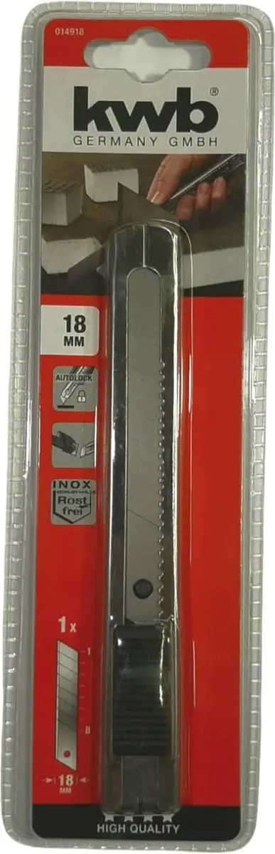 KWB Afbreekmes 18mm Roestvrijstaal met Autolock